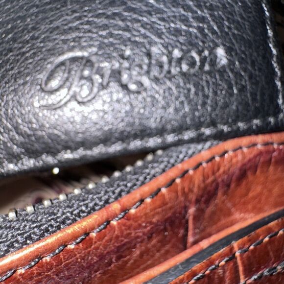 Brighton Adjustable Crossbody Small Brown Croc Embossed Purse Bag Organizer - Picture 10 of 10